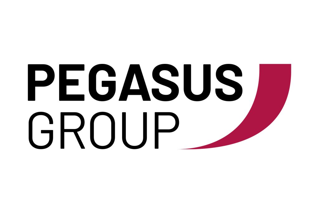 Pegasus Group logo black and red
